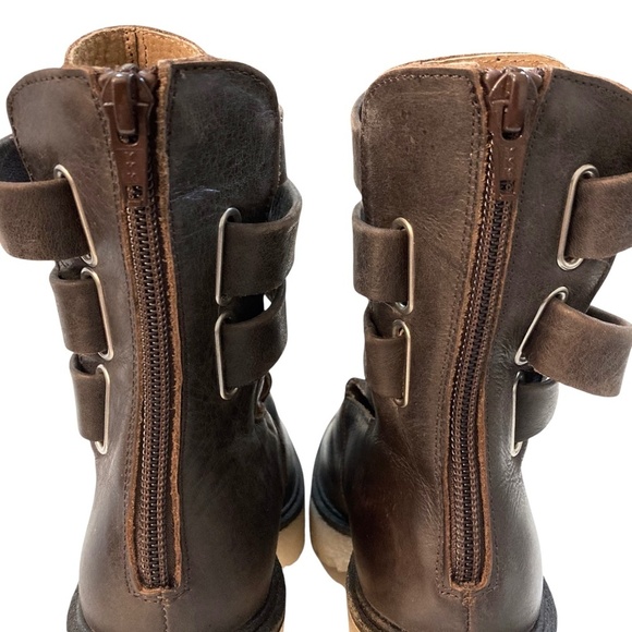 FREE PEOPLE Jesse Cutout Platform Lug Rubber Sole Leather Ankle Boots - Picture 12 of 16